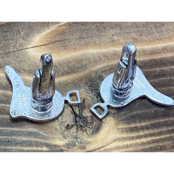 Vintage Hickok Sterling Silver Front Saddle Shaped Cuff Links Men’s Gift - Picture 8 of 10